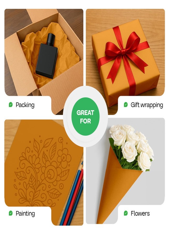 IDL Packaging 12" x 1200" (100 ft) Orange Kraft Paper Roll - USA-Made Quality Orange Craft Paper for Gift Wrapping, Kids' Arts & Crafts, School Projects - Natural Material 50lb Thickness by IDL Packaging - Image 4
